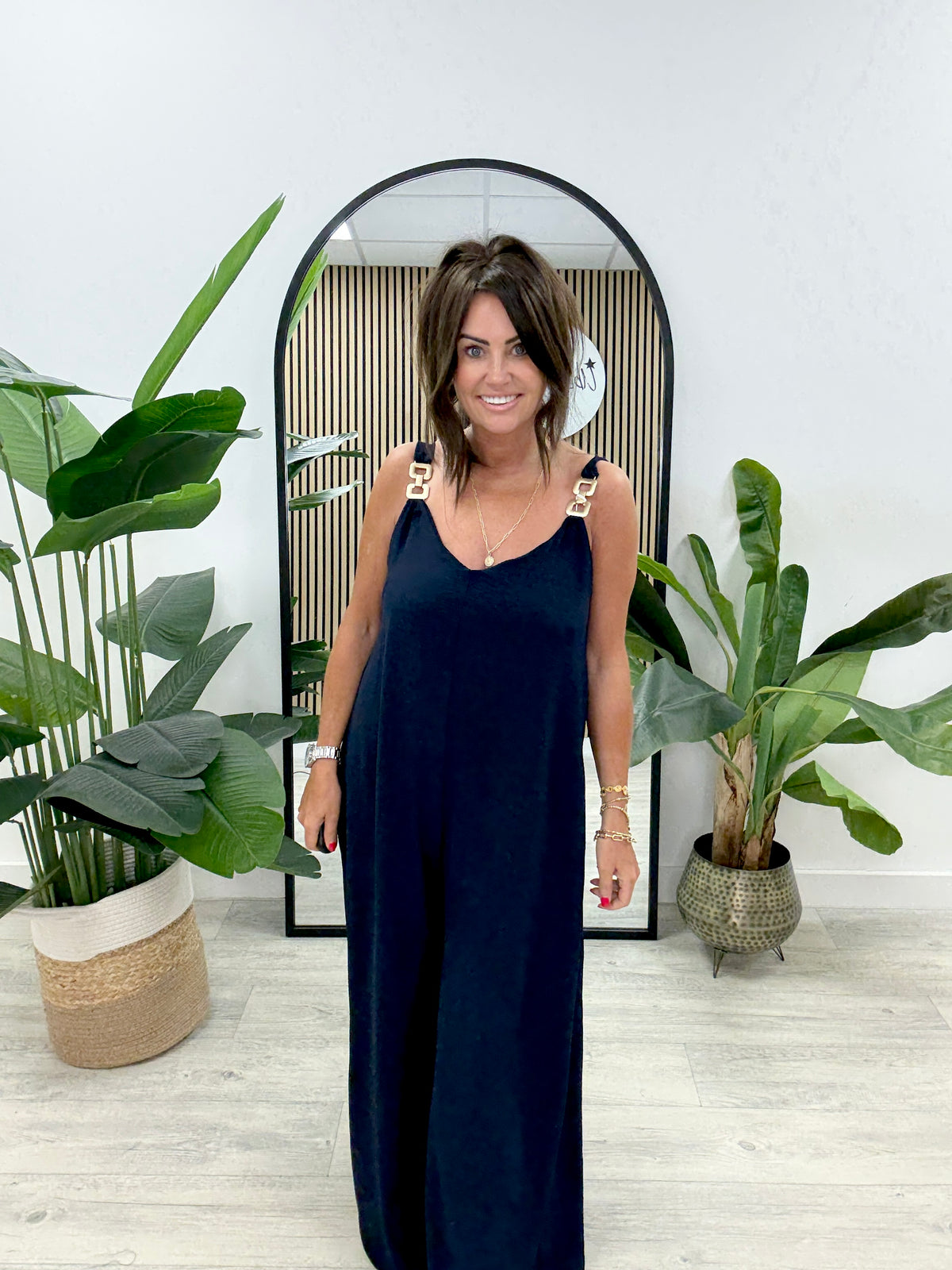 The Chain Reaction Jumpsuit - Navy
