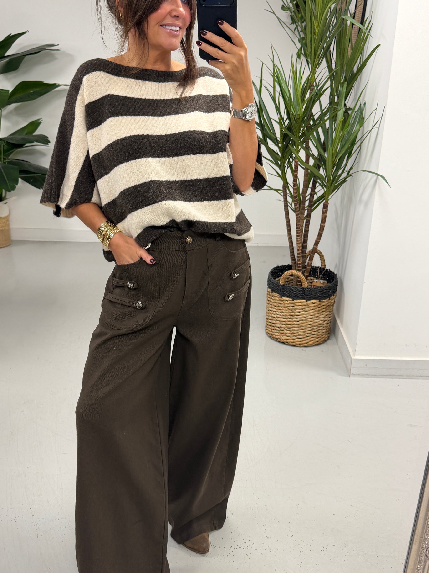 Savannah Military Jeans - Chocolate (Size 12/14)