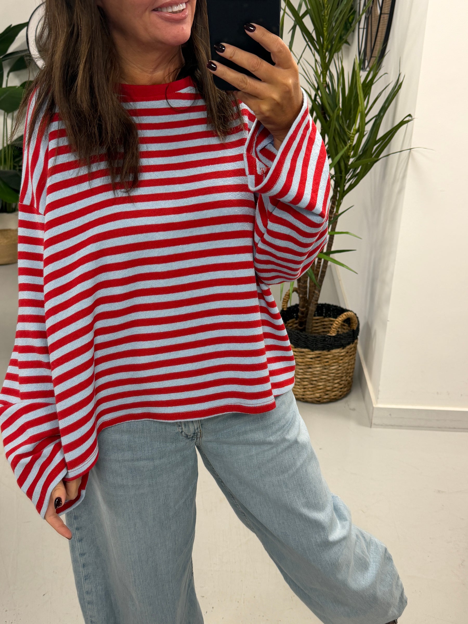 The Weekend Chill Stripe - Red/Blue (Special Buy No Return) Size 10 - 16