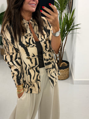 The Needlecord Military Jacket - Black/Camel