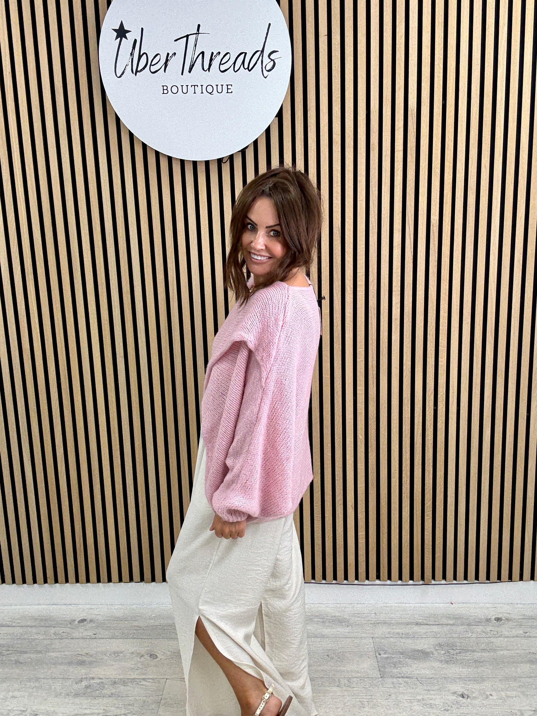 Thats A Wrap Cosy Knit - Baby Pink