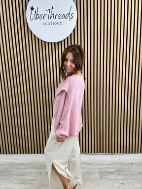 Thats A Wrap Cosy Knit - Baby Pink