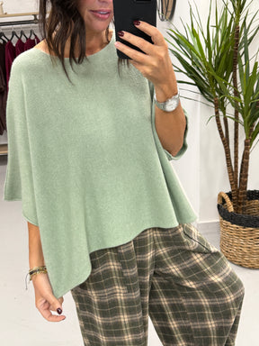Gracie Crop Sleeve Knit - Mint Green