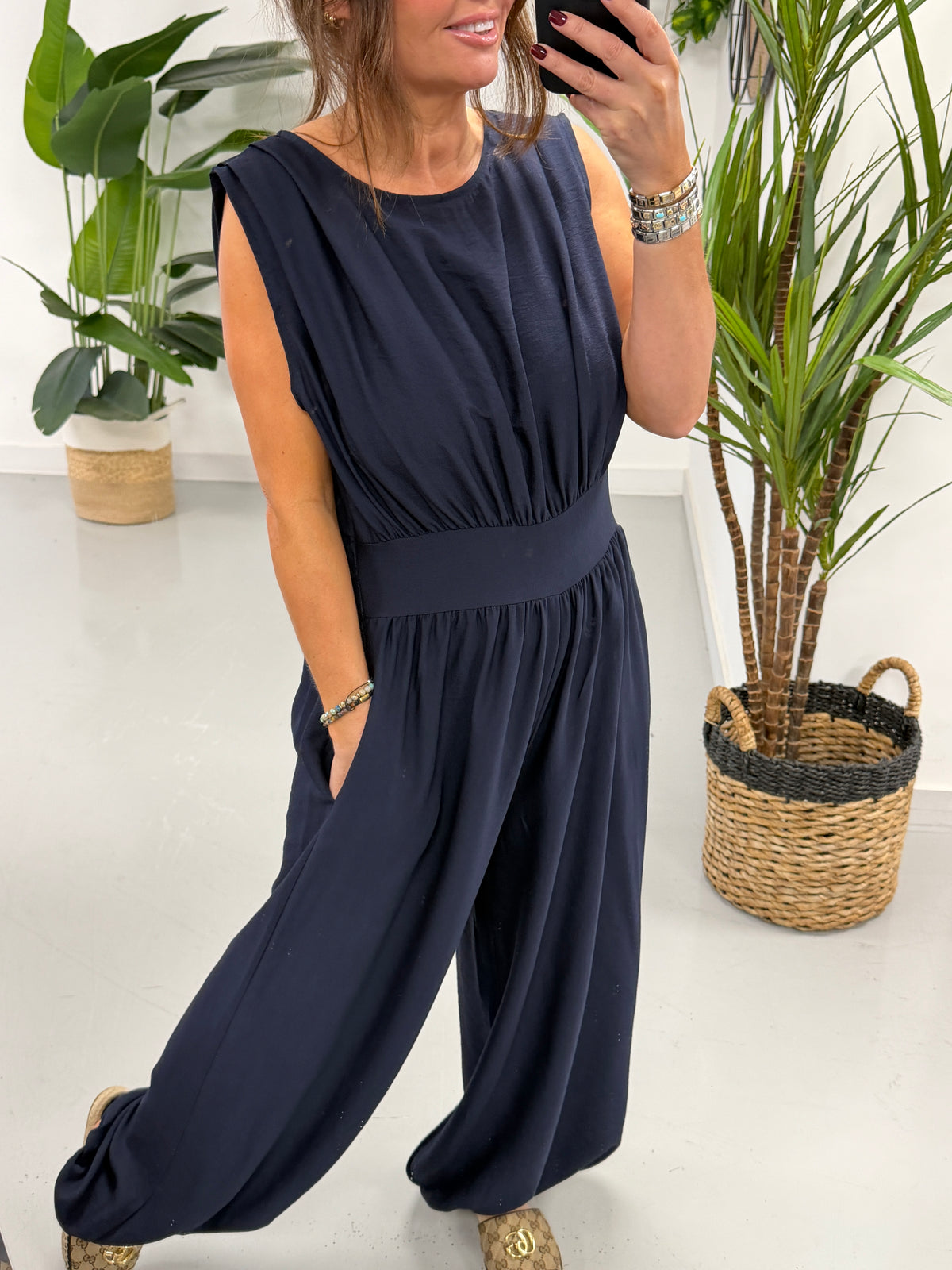 The Balloon Jumpsuit - Navy