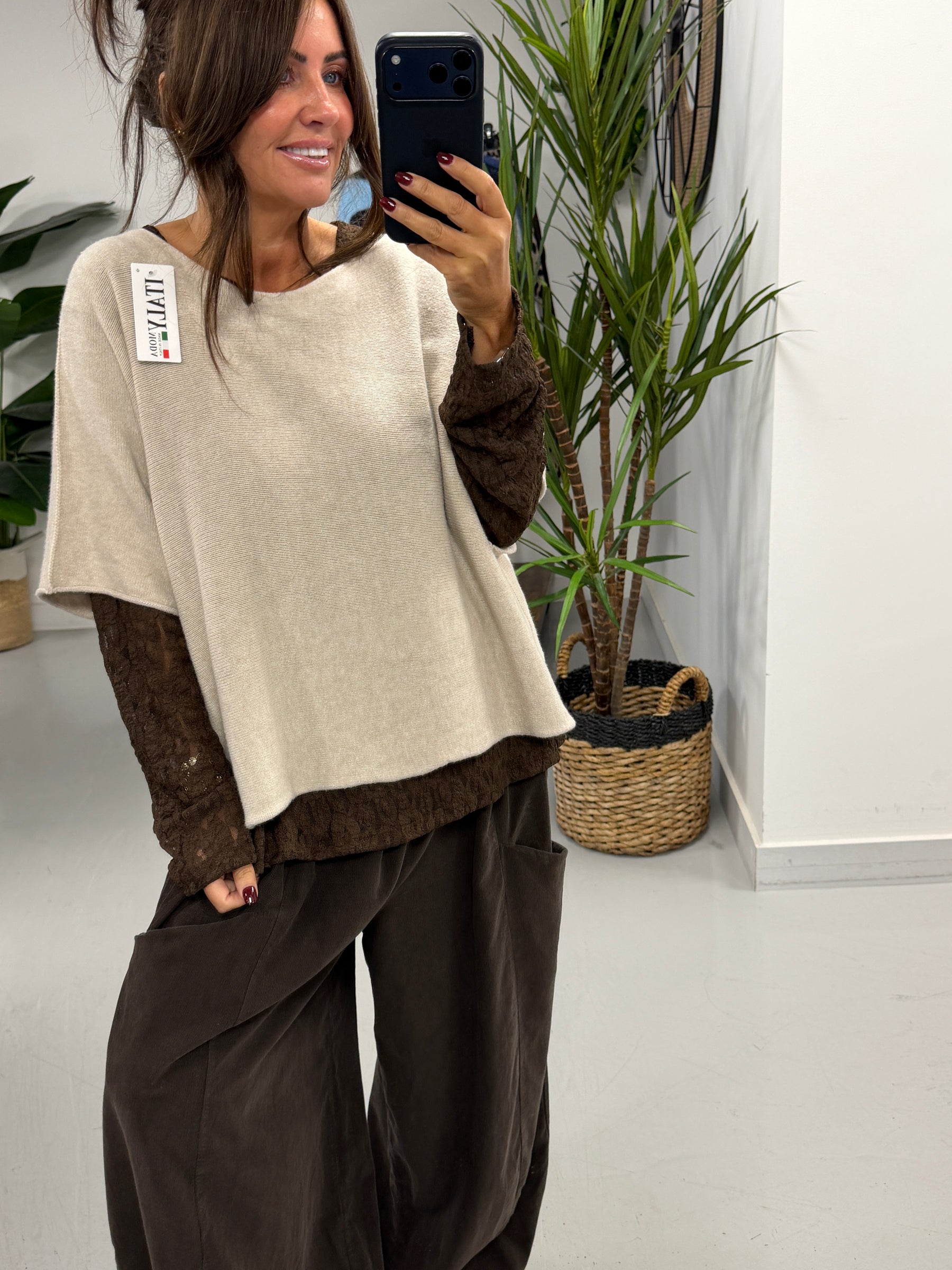 The Lace Mesh - Chocolate  (Size 12-18)