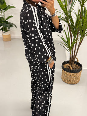 The Polka Stripe Jacket - Black