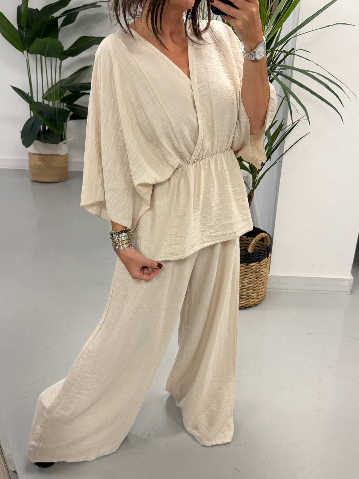 Madison Cross Over Co Ord - Cream
