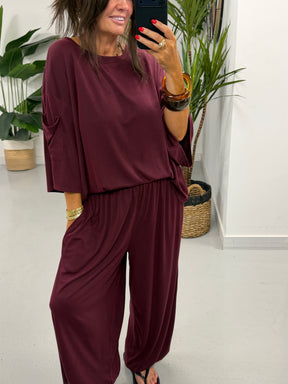 The UTB Weekend Slouch Co-Ord - Wine (Size 2)