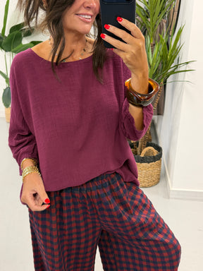 Basic Cotton Top - Wine