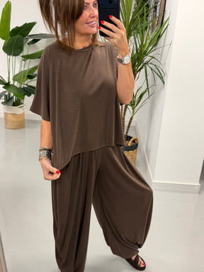 The Weekend Slouch Set - Chocolate