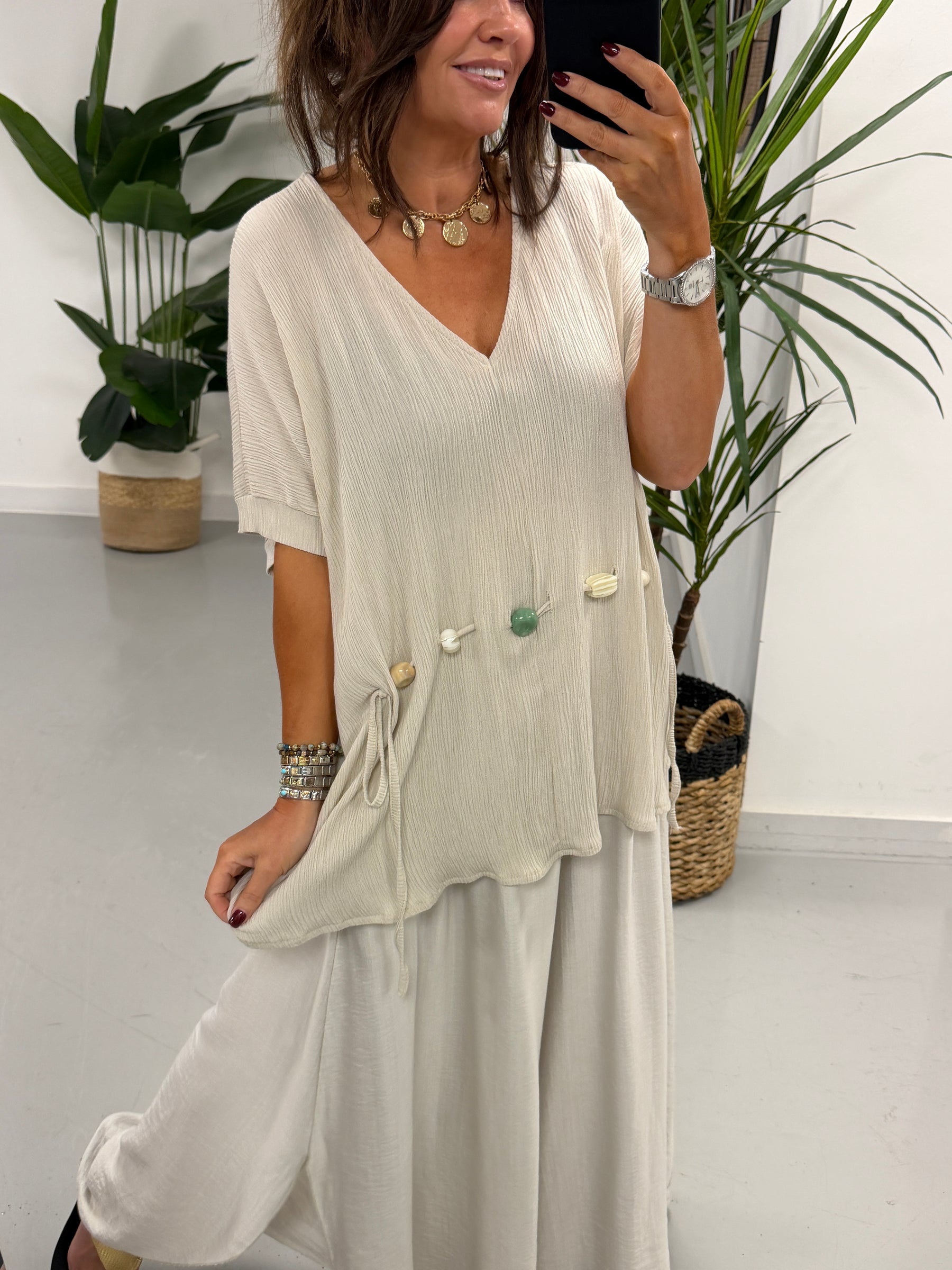 The Bondi Sands Stone Tunic - Cream
