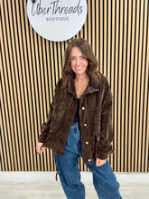 Ranch Funnel Neck Button Jacket  - Chocolate