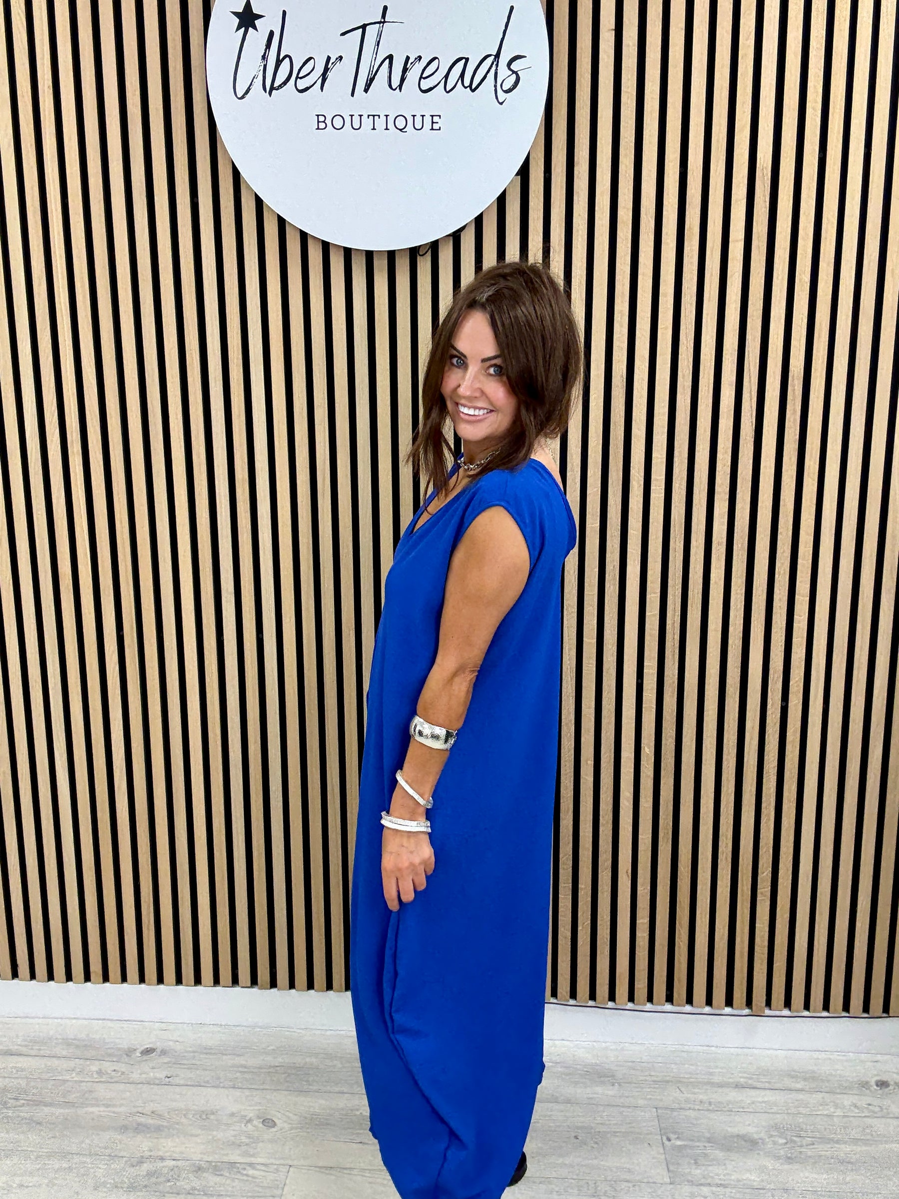 The Tamzin Crop Leg Jumpsuit - Royal Blue