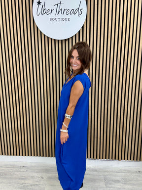 The Tamzin Crop Leg Jumpsuit - Royal Blue