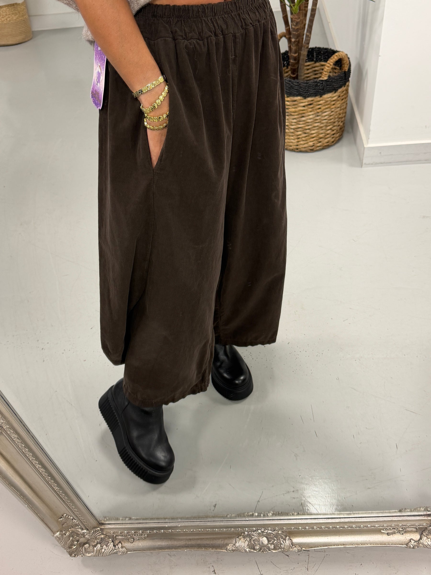 The Brooklyn Barrel Needlecord Joggers - Chocolate (Size 10-18)