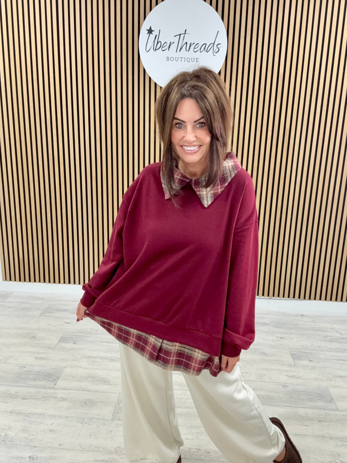 The “Check” Sweat - Mulberry