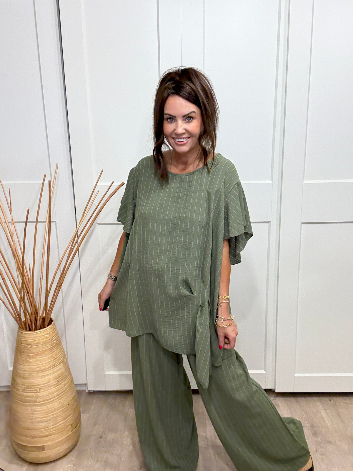 Lisbon Twist  Co-Ord - Olive Green