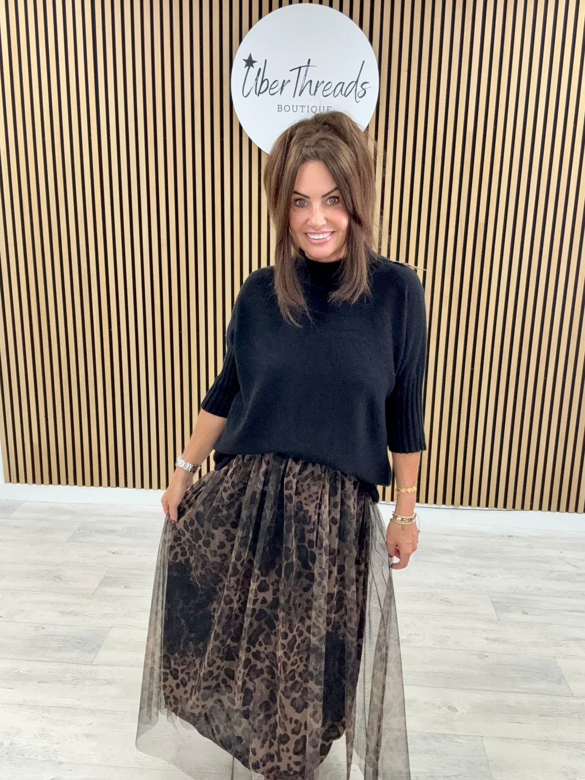 The Bradshaw Tulle Skirt - Black Animal
