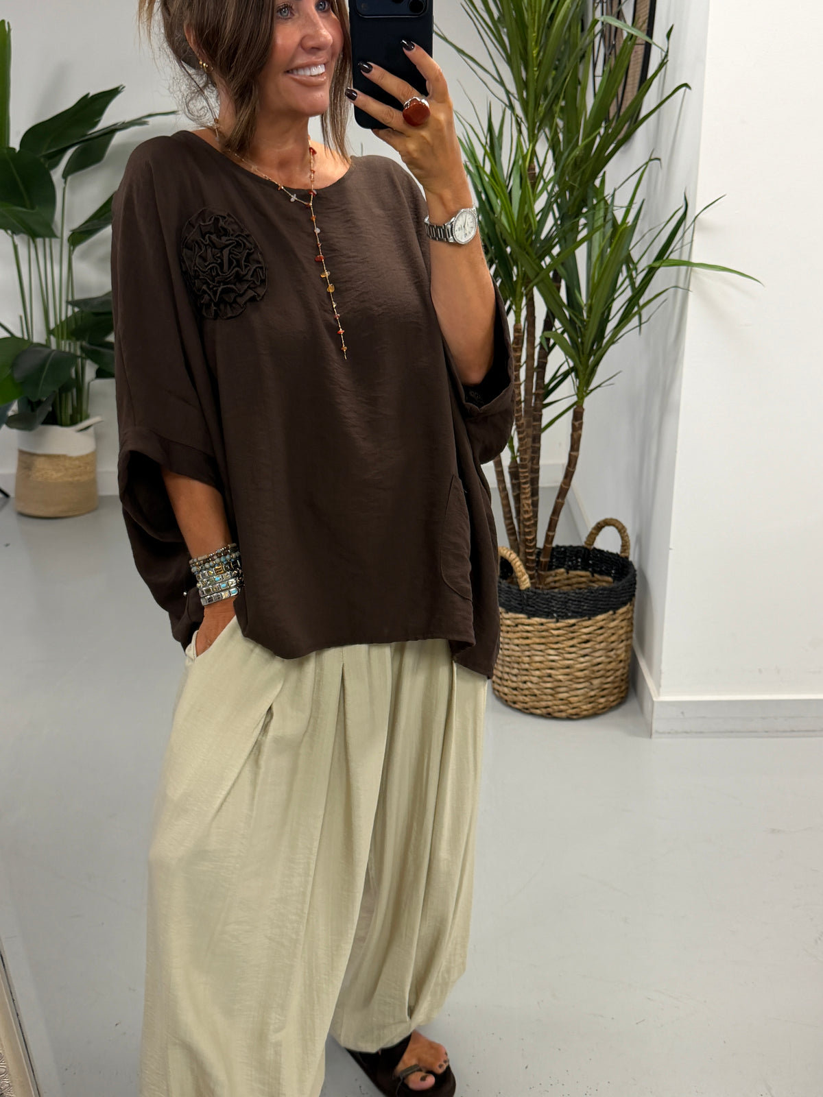 Roxie Pocket Tunic - Chocolate