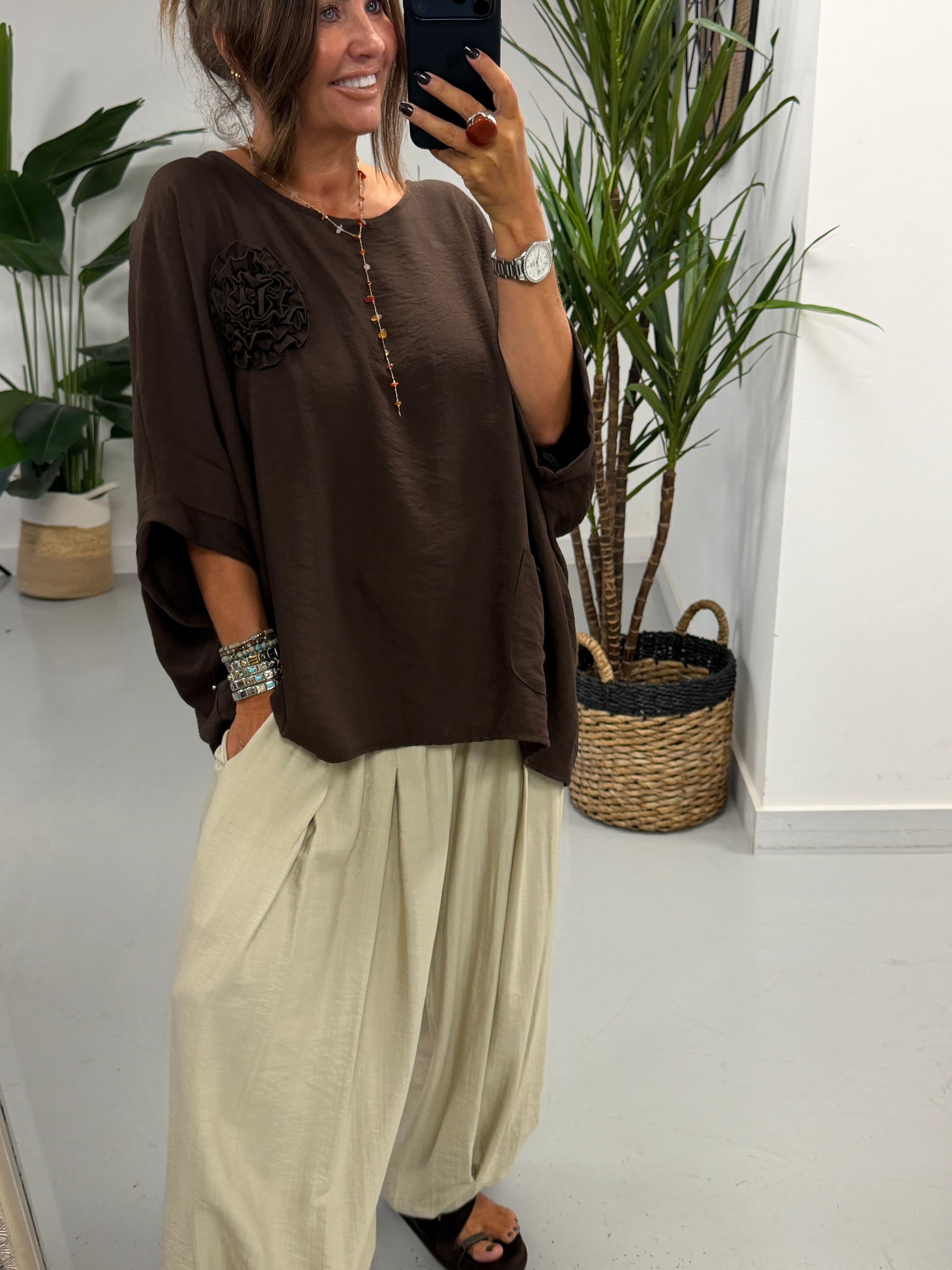 Roxie Pocket Tunic - Chocolate