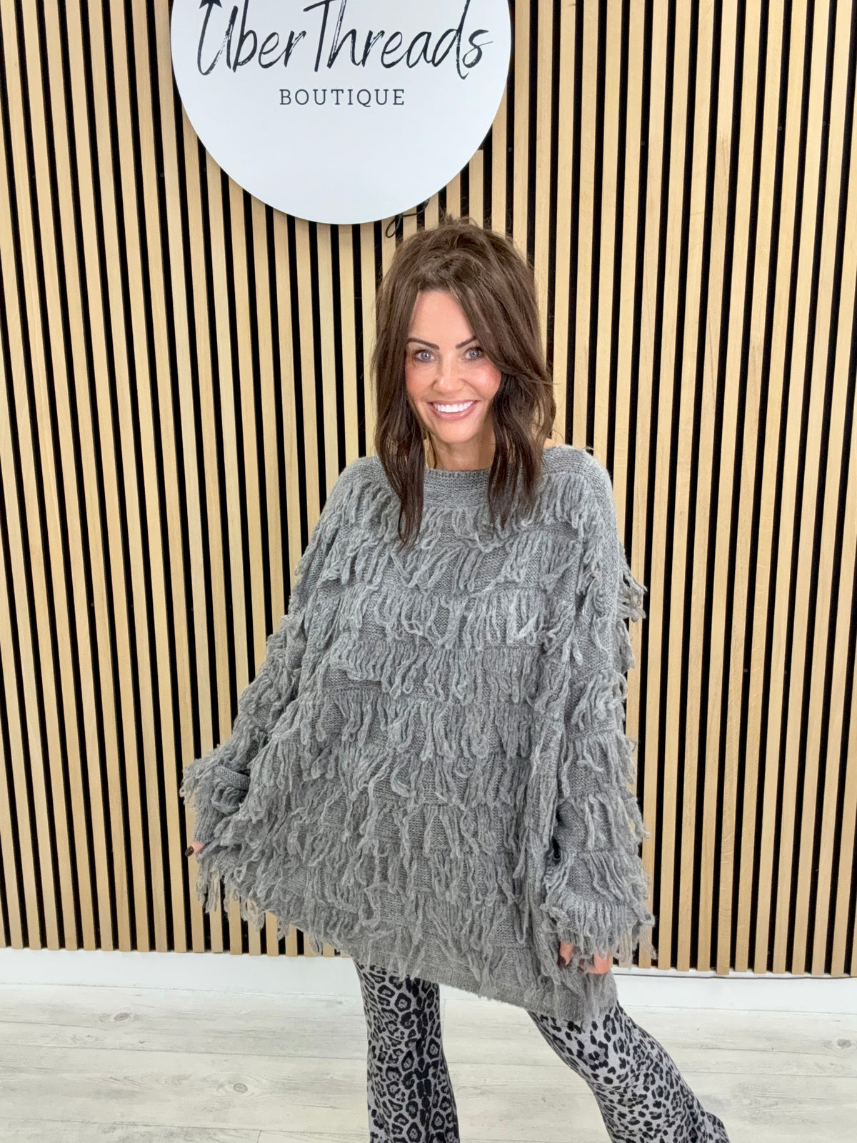 The Shaggy Long Line Jumper - Grey