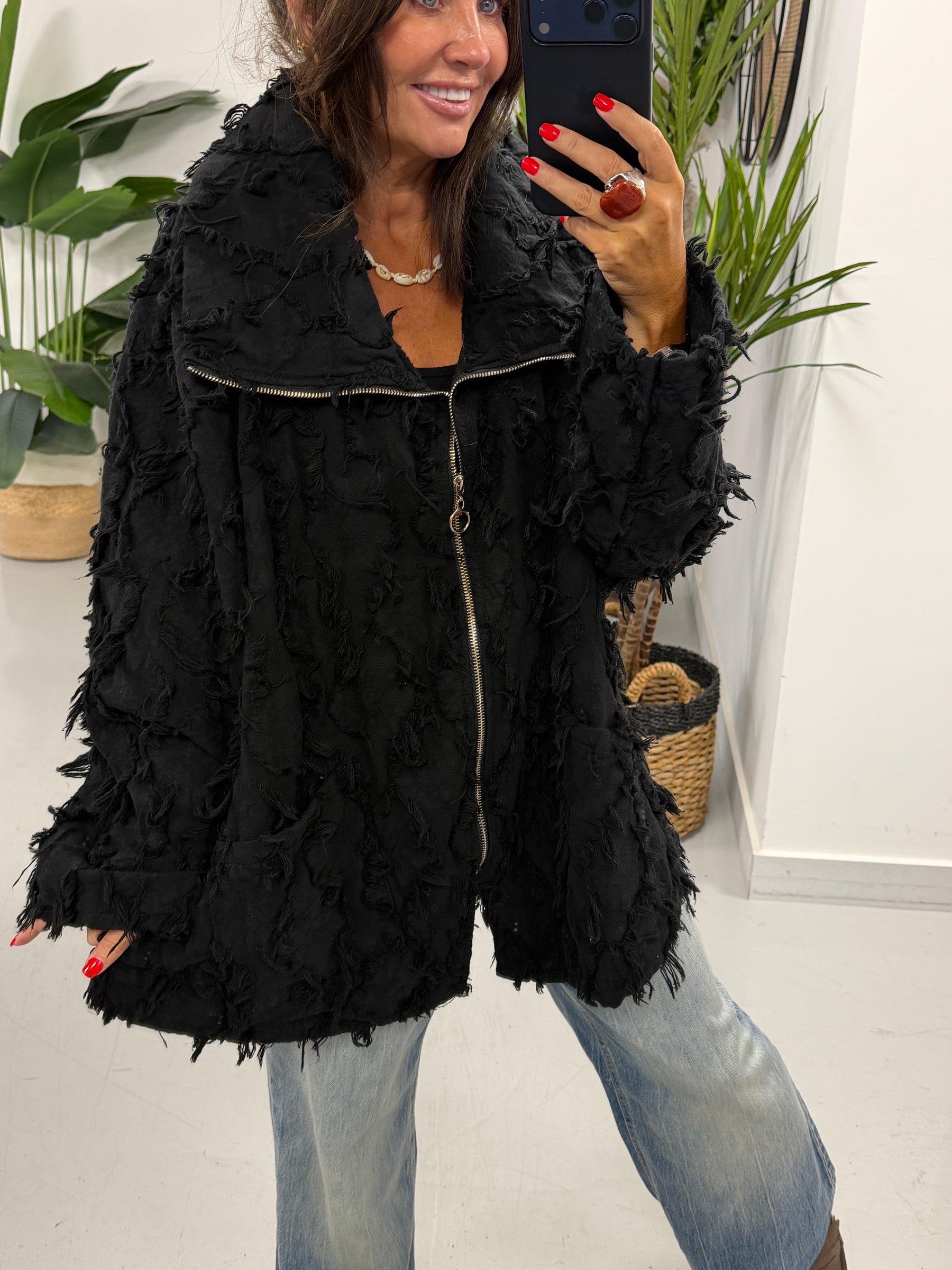 Shelby Shaggy Jacket - Black
