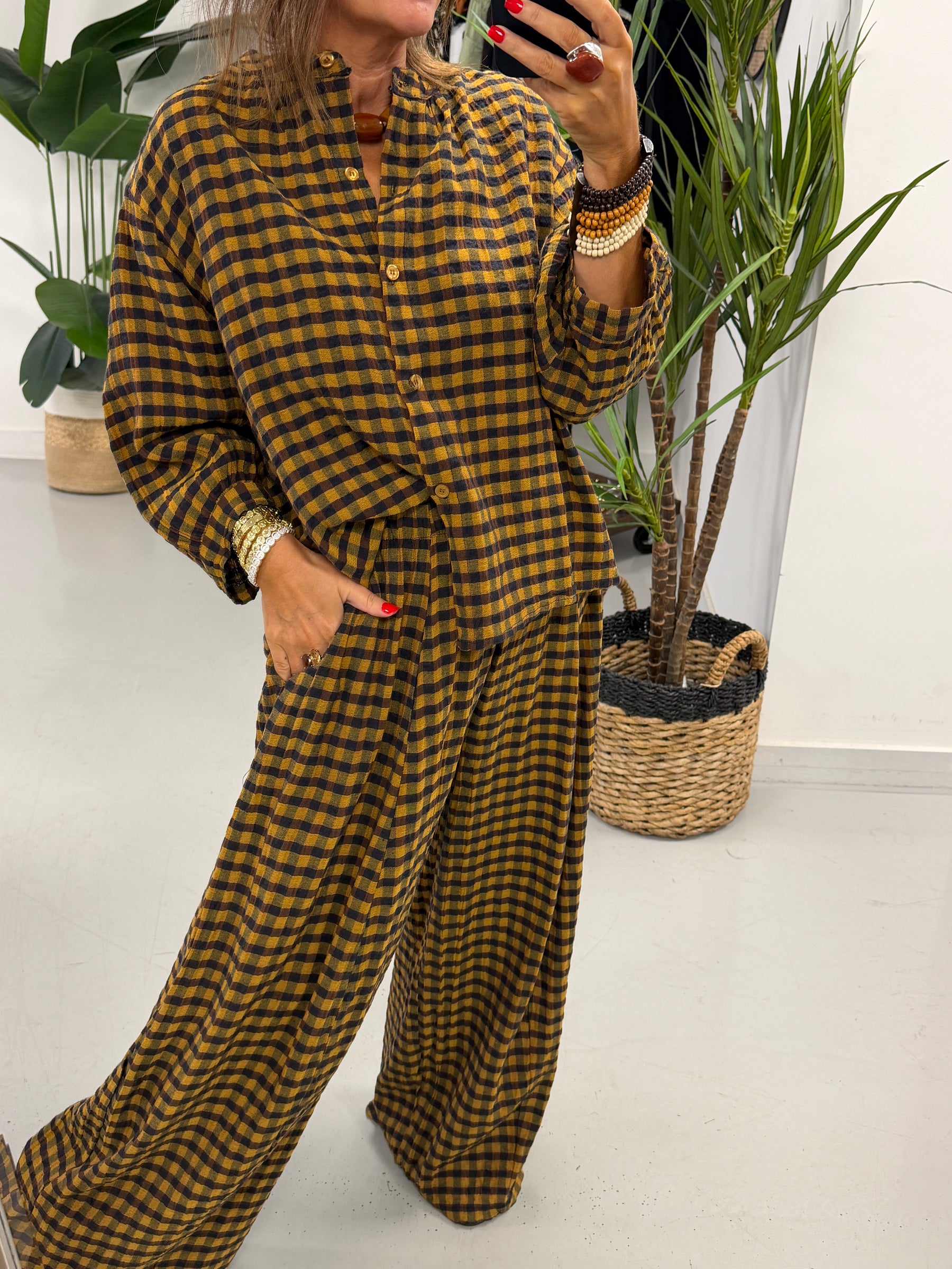 The Autumn Check Shirt - Mustard/Choc/Navy