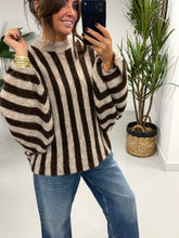 The Muse Chunky Sleeve Knit - Chocolate/Cream  (Size 10-18)