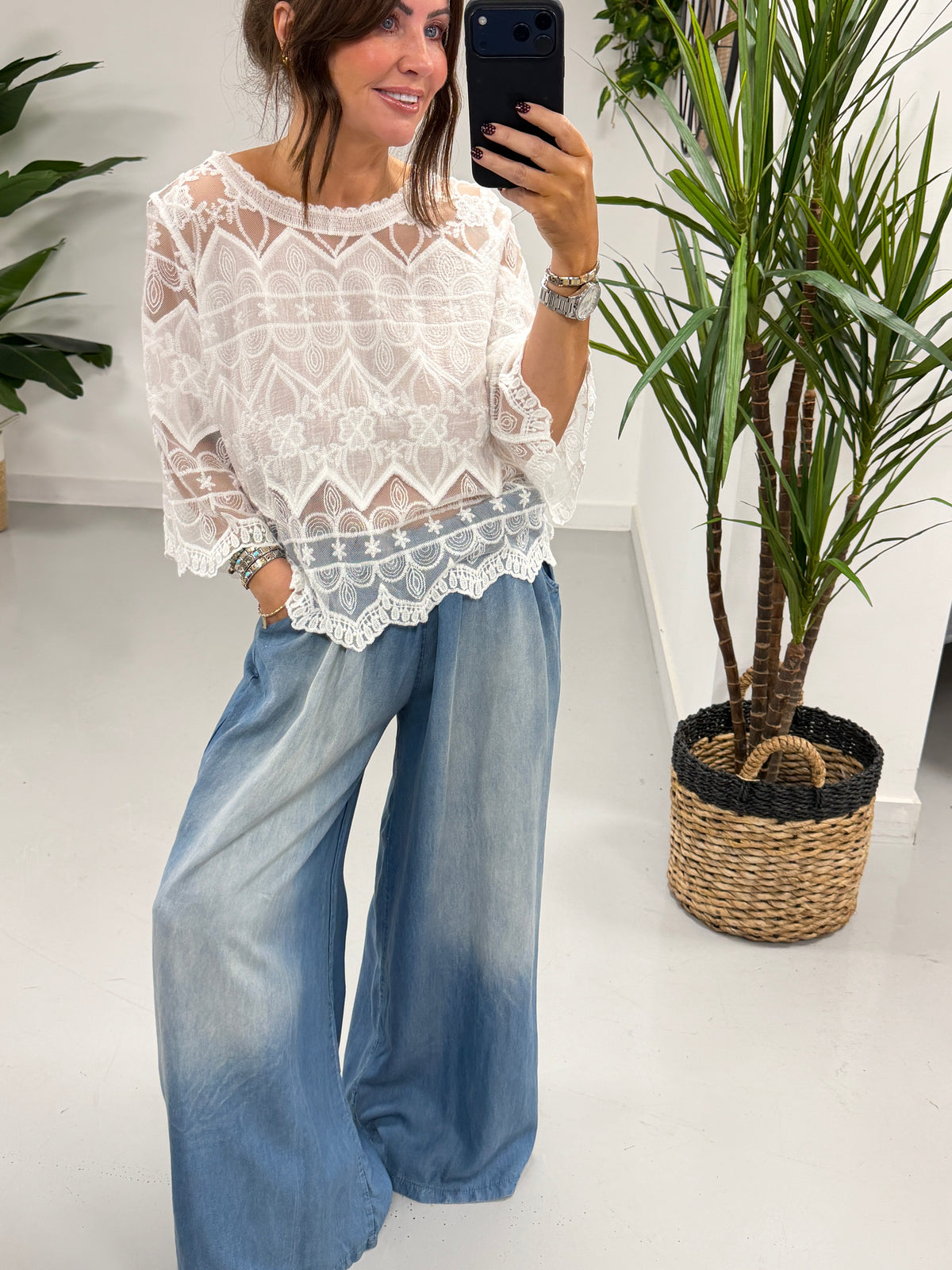 Seville Lace Top - White