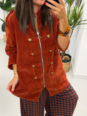The Big Softie Zip Military Jacket - Rust
