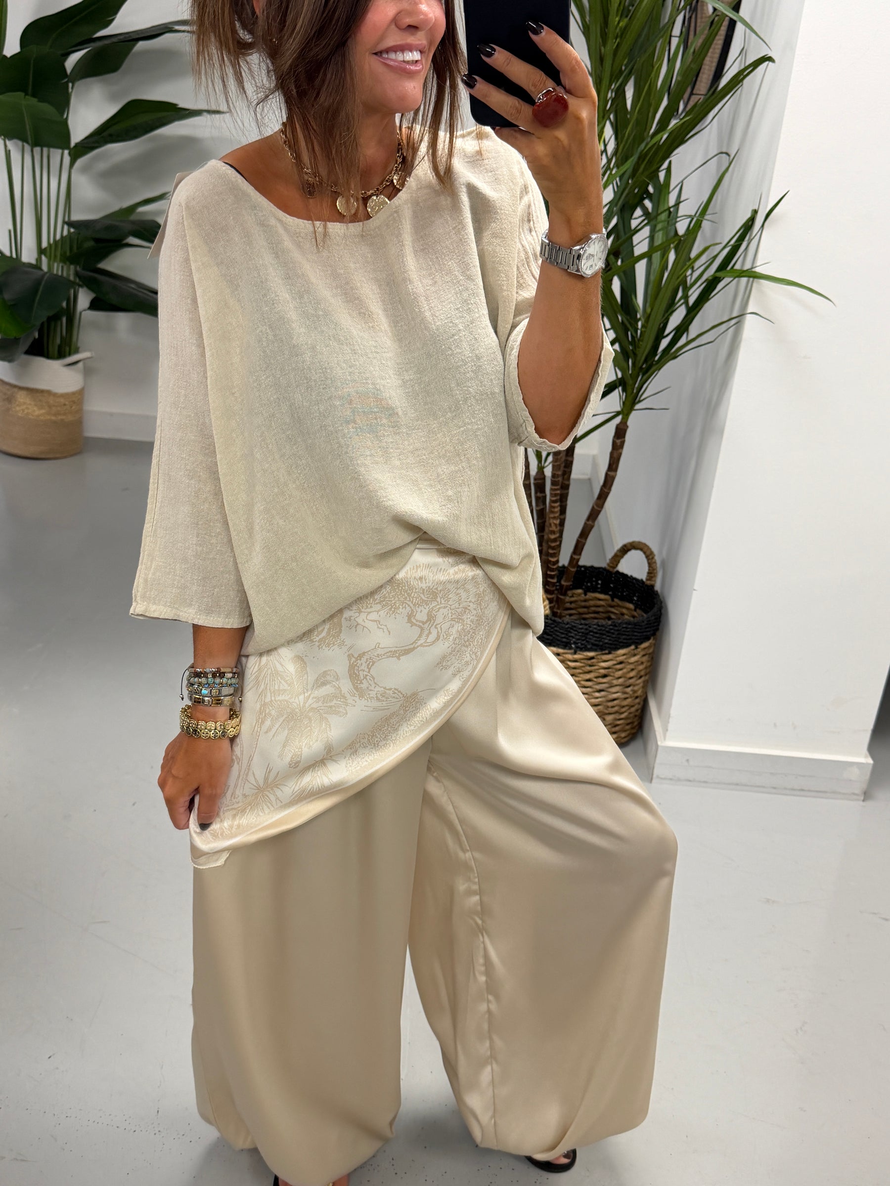 Scarf Balloon Trousers - Champagne