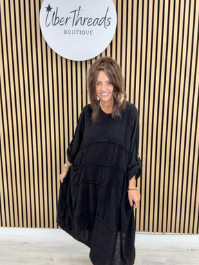 The Slouch Pocket Dress - Black