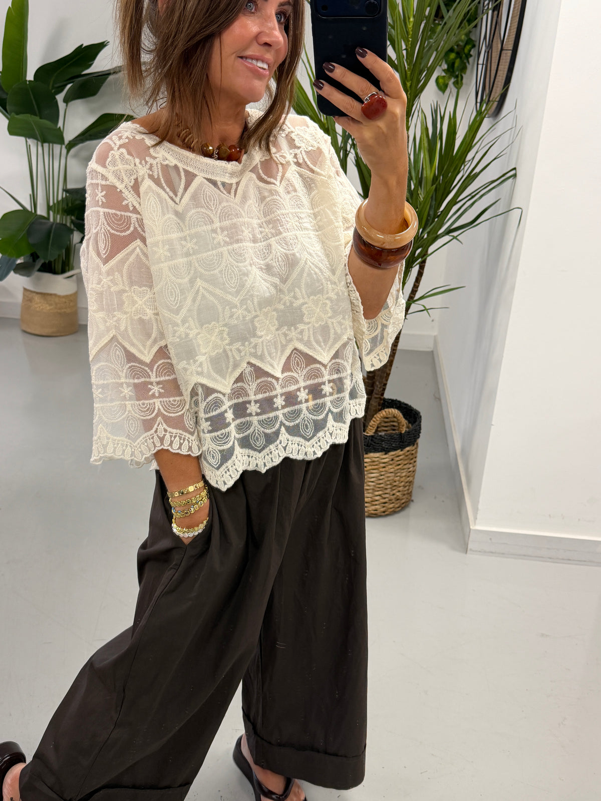 Seville Lace Top - Cream