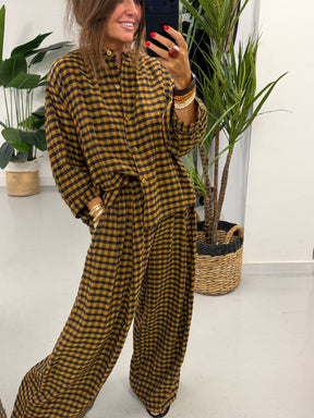 The Autumn Check Shirt - Mustard/Choc/Navy
