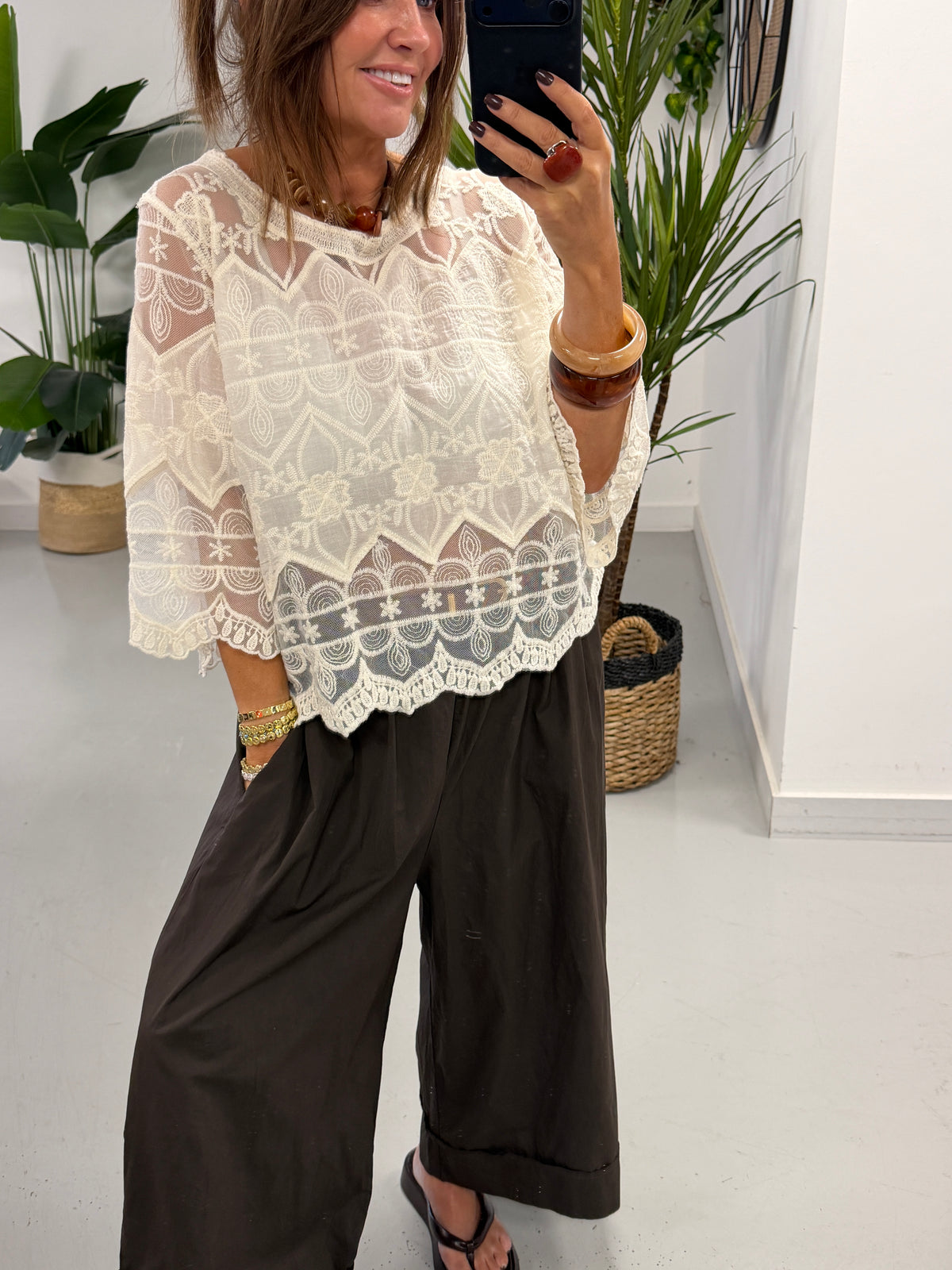 Seville Lace Top - Cream