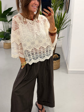 Seville Lace Top - Cream