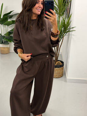 The Soft Touch Military Boxy Sweat - Chocolate