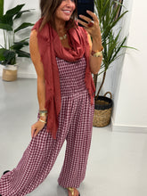 The Vichy Gingham Balloon Leg Jumpsuit - Wine