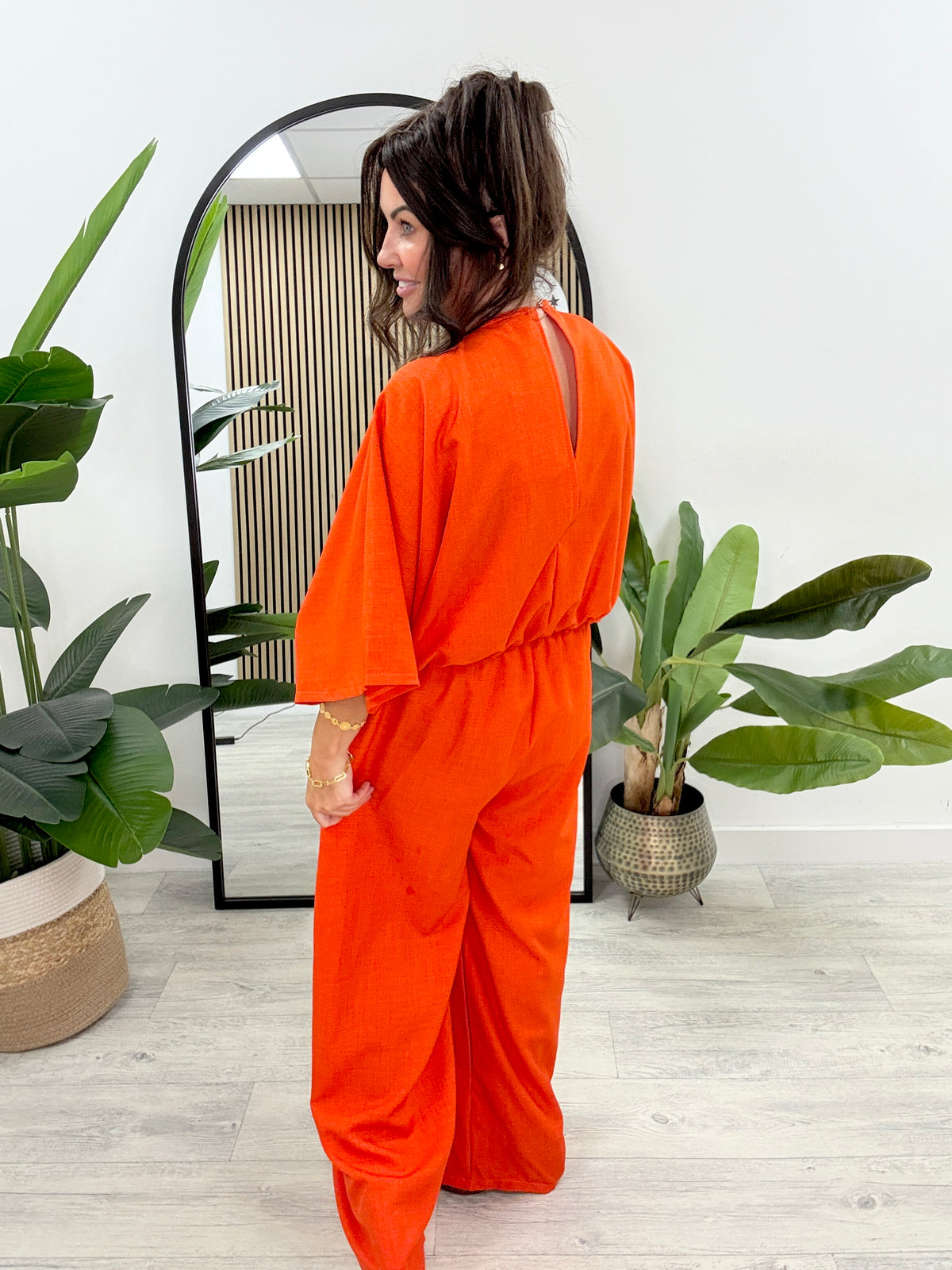 The Cleopatra Wide Leg Jumpsuit - Burnt Orange