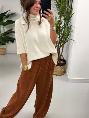 The Charleston Cord Pocket Barrel Trousers - Rust (Size 12-18)