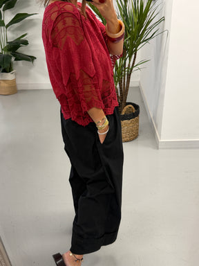 Seville Lace Top - Red