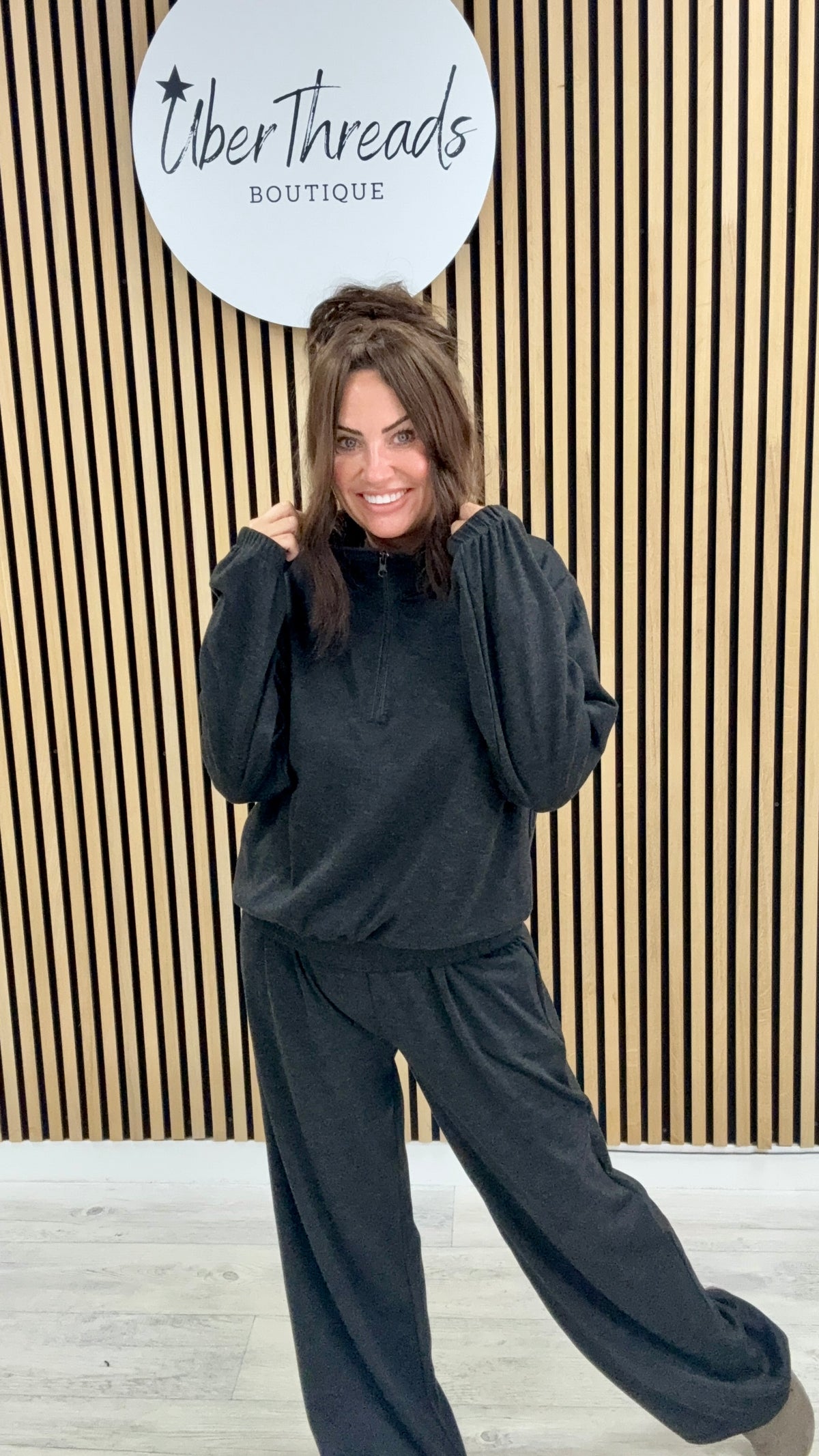 The Everyday Wide Leg Co-ord - Black (sized)