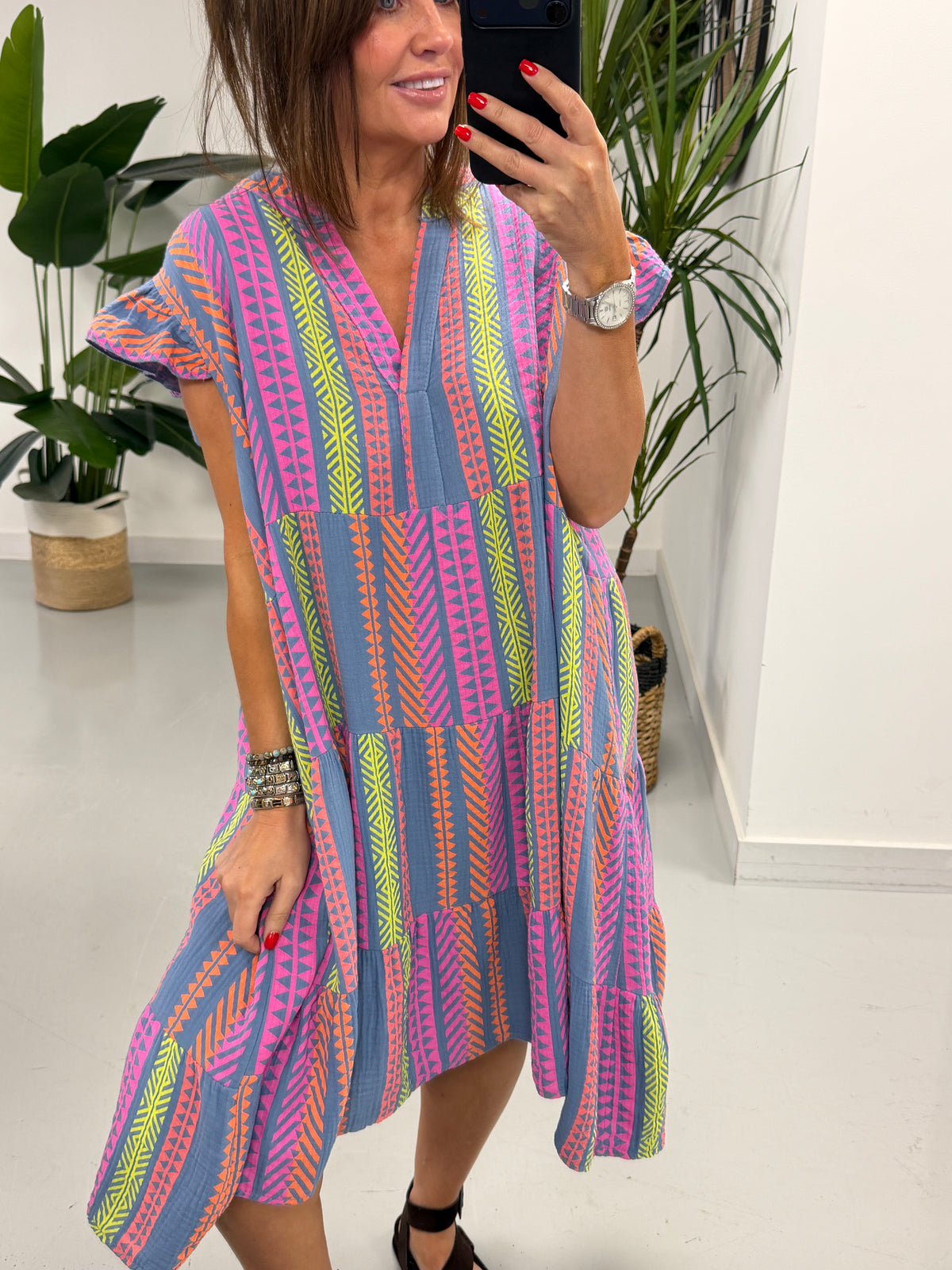 The Valencia Tiered Smock/Dress - Denim