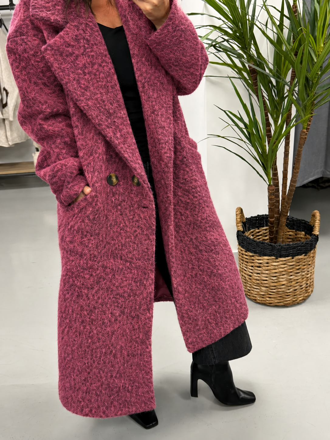 Dakota Boyfriend Coat  - Aubergine