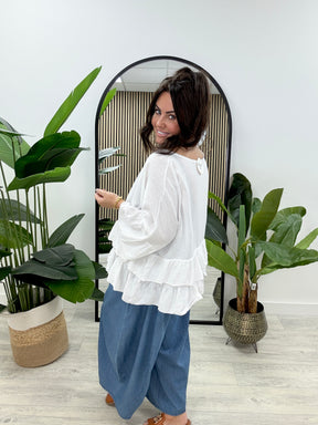 The Malia Frill Tunic - White