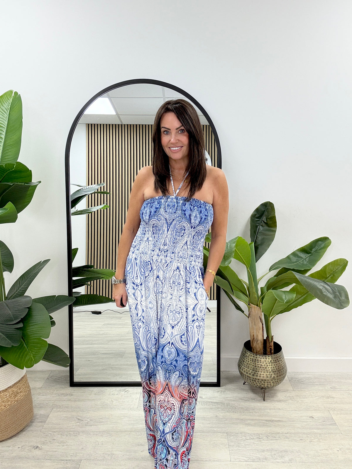The Mediterranean Bardot Jumpsuit - Navy