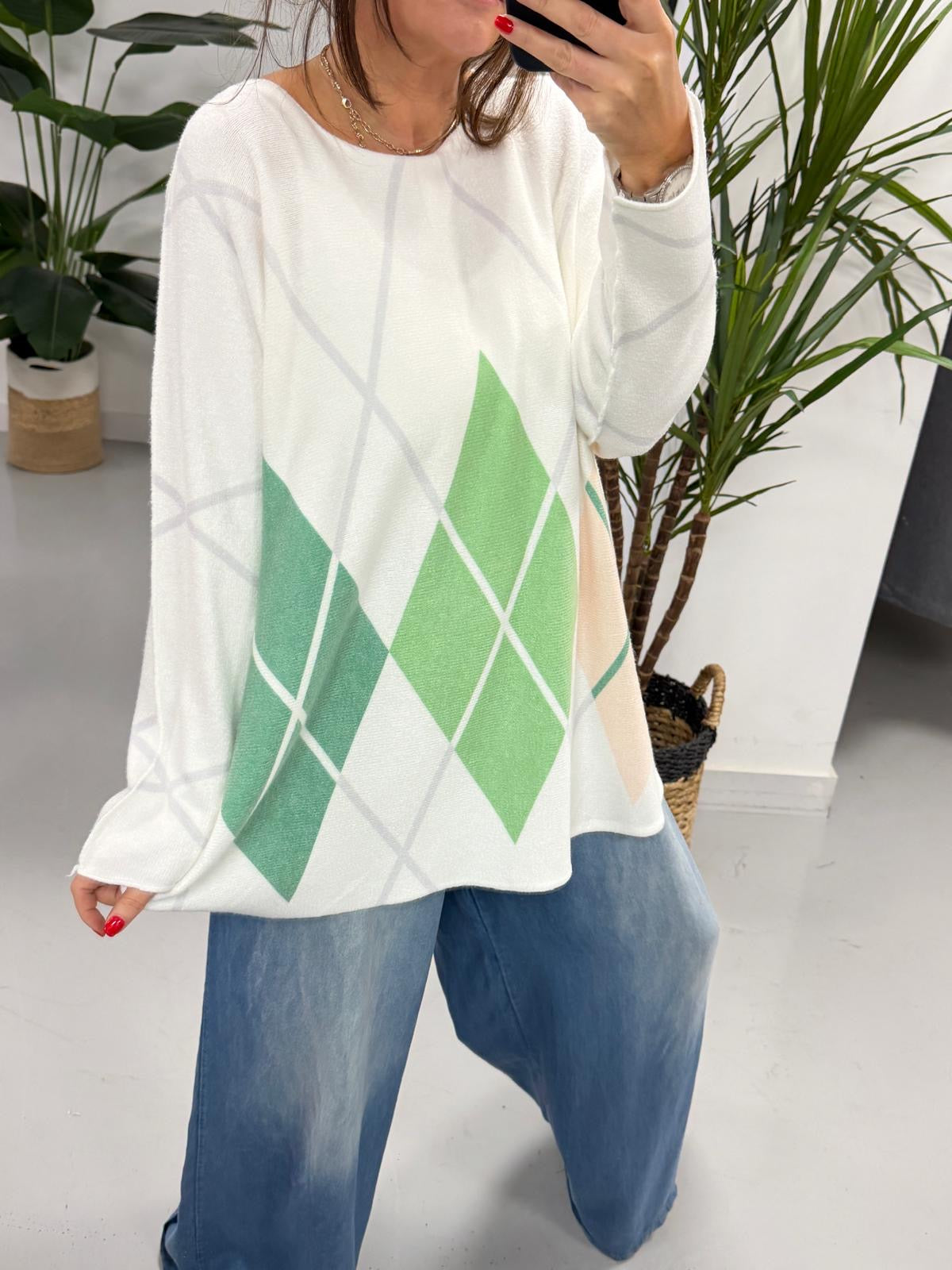 The Argyle Soft Knit - The Greens (Special Buy - No Blue Light)