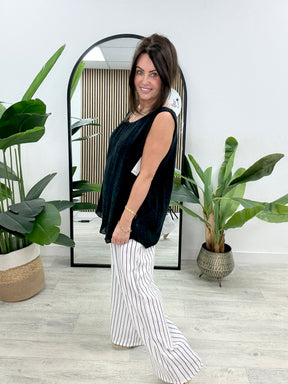 Valencia Stripy Trousers - Black Stripe