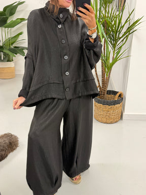 I.D Arizona Button Jacket - Black