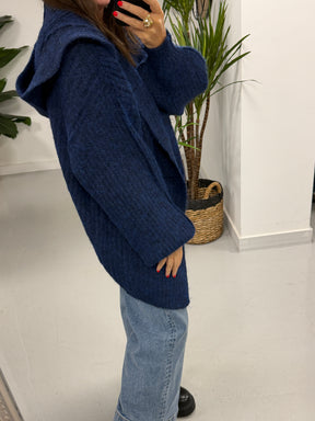 Slouchy Hooded Cardigan - Navy (Size 10-16)